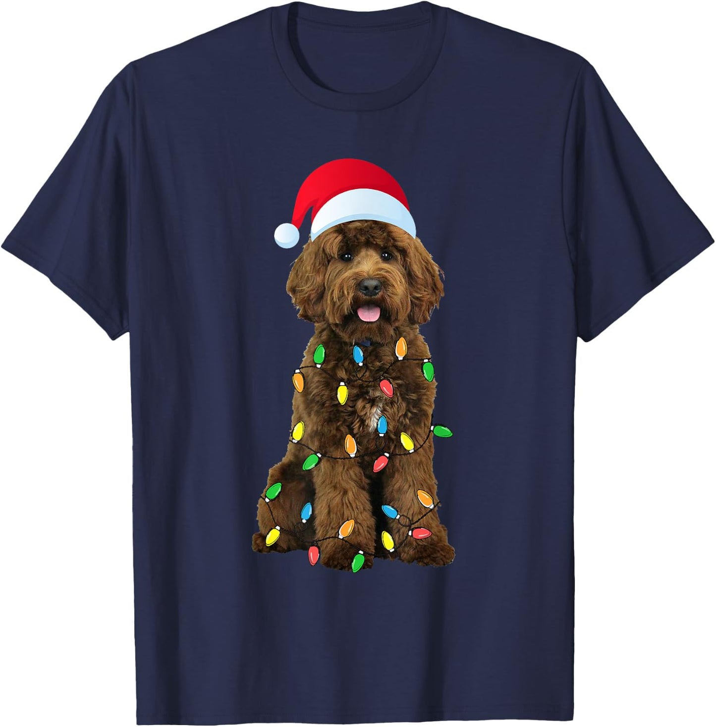 Labradoodle Xmas Dog Funny Christmas Women Kids T-Shirt - T-Shirt | Navy