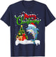 Funny Dolphin Fish Lover Xmas Lighting Dolphin Christmas T-Shirt - T-Shirt | Navy