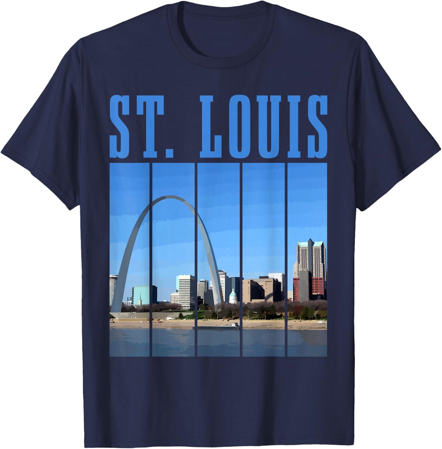 St. Louis Skyline 314 Missouri Vintage Pride T-Shirt - T-Shirt | Navy