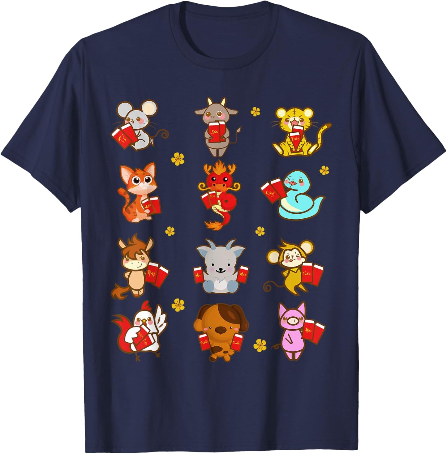 Cute Vietnamese Zodiac Animal Lunar New Year Kids Toddlers T-Shirt - T-Shirt | Navy