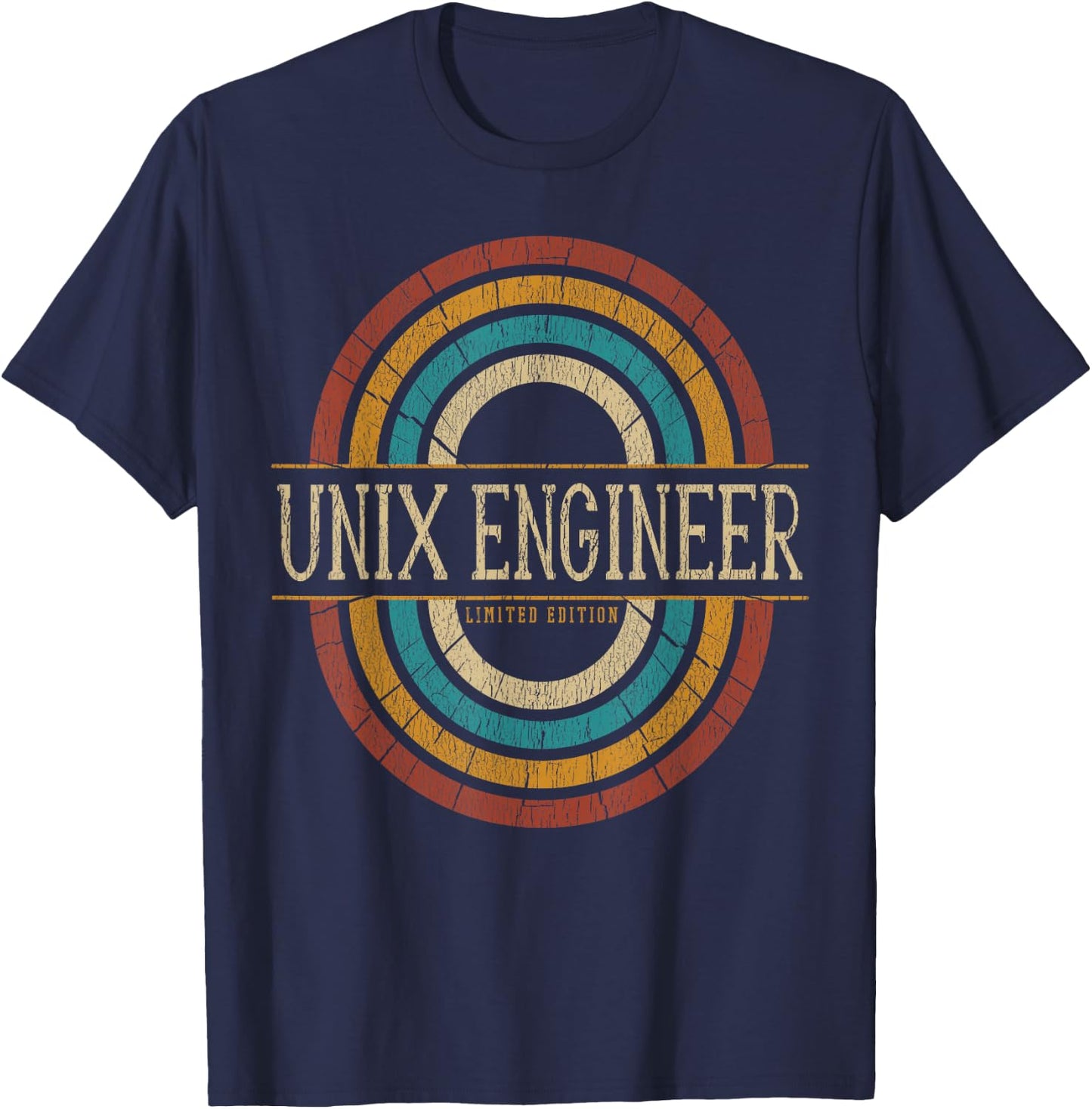 Unix Engineer Vintage Retro T-Shirt - T-Shirt | Navy