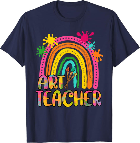Rainbow Art Teacher Shirt for Artist Teacher Team Men Women T-Shirt - T-Shirt | Navy
