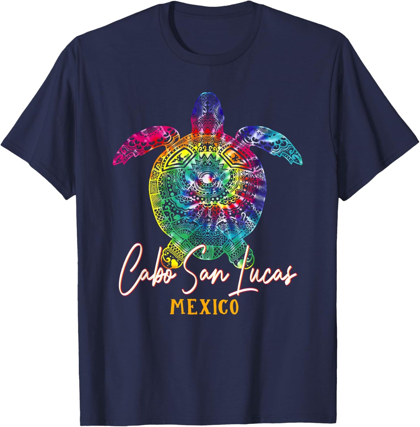 Cabo San Lucas Tie Dye Sea Turtle Matching Family Vacation T-Shirt - T-Shirt | Navy