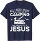 A Little Bit Of Camping And Jesus Motorhome Campervan T-Shirt - T-Shirt | Navy