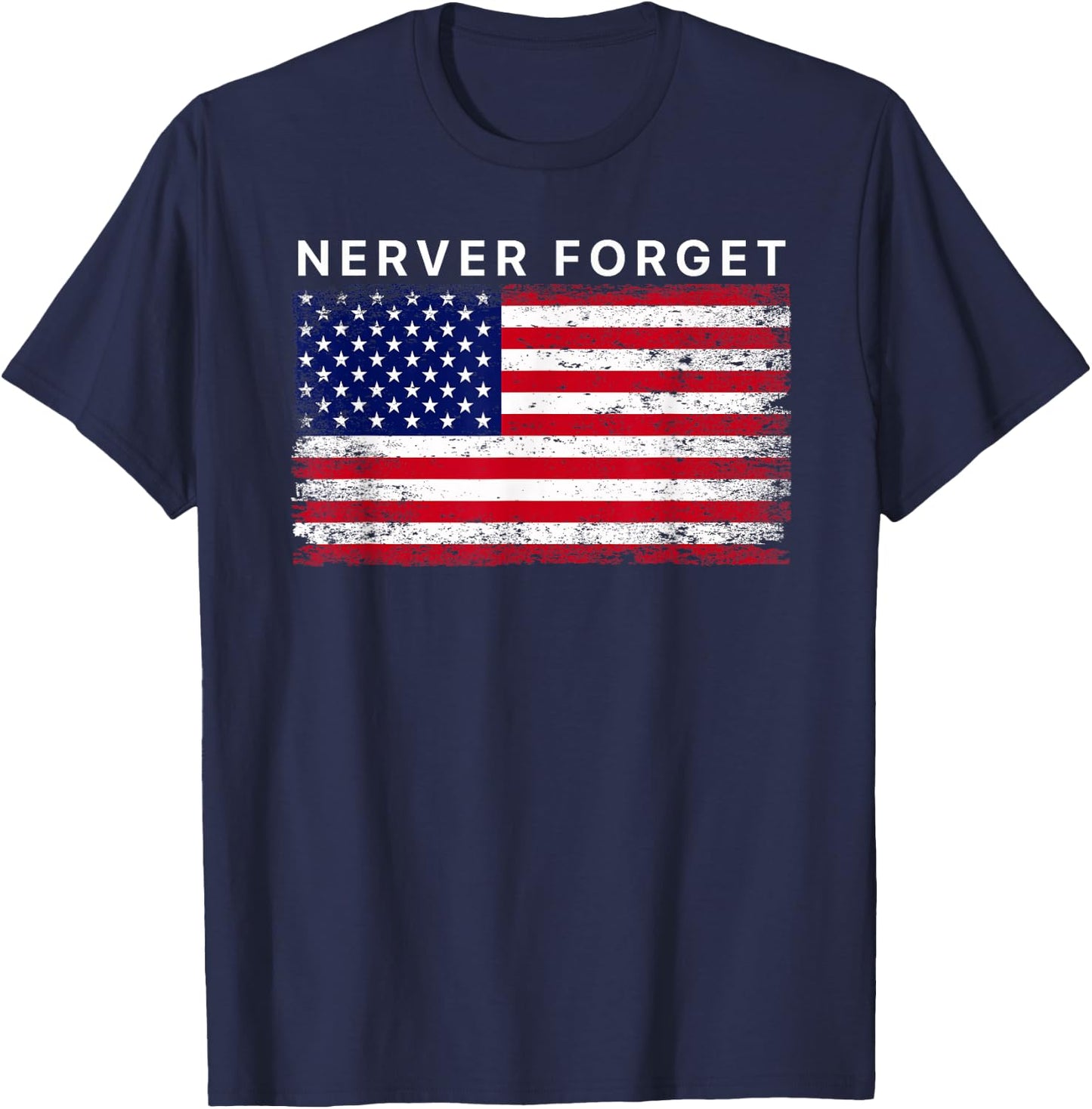 Never Forget Vintage US flag Men's T-Shirt - T-Shirt | Navy