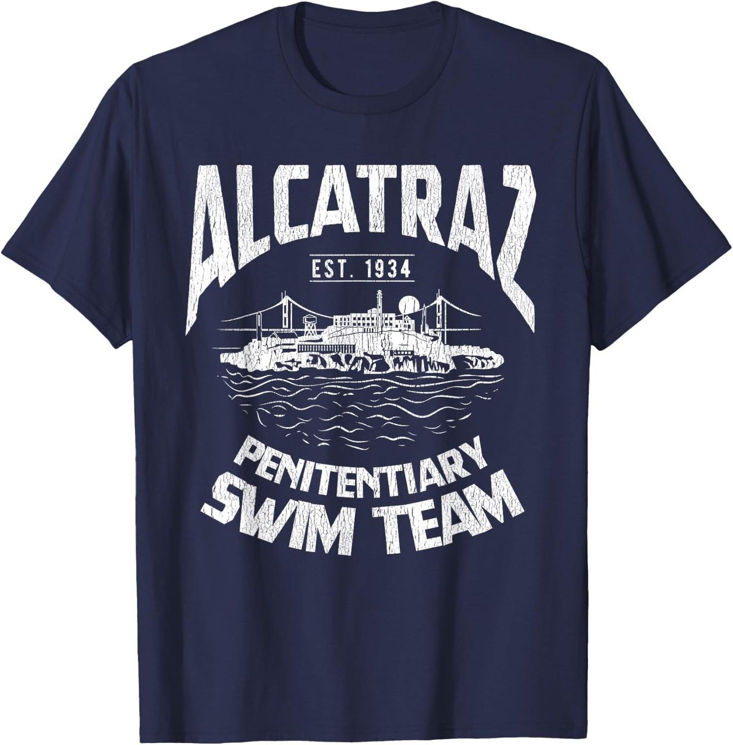 Alcatraz Penitentiary Swim Team T-Shirt - T-Shirt | Navy