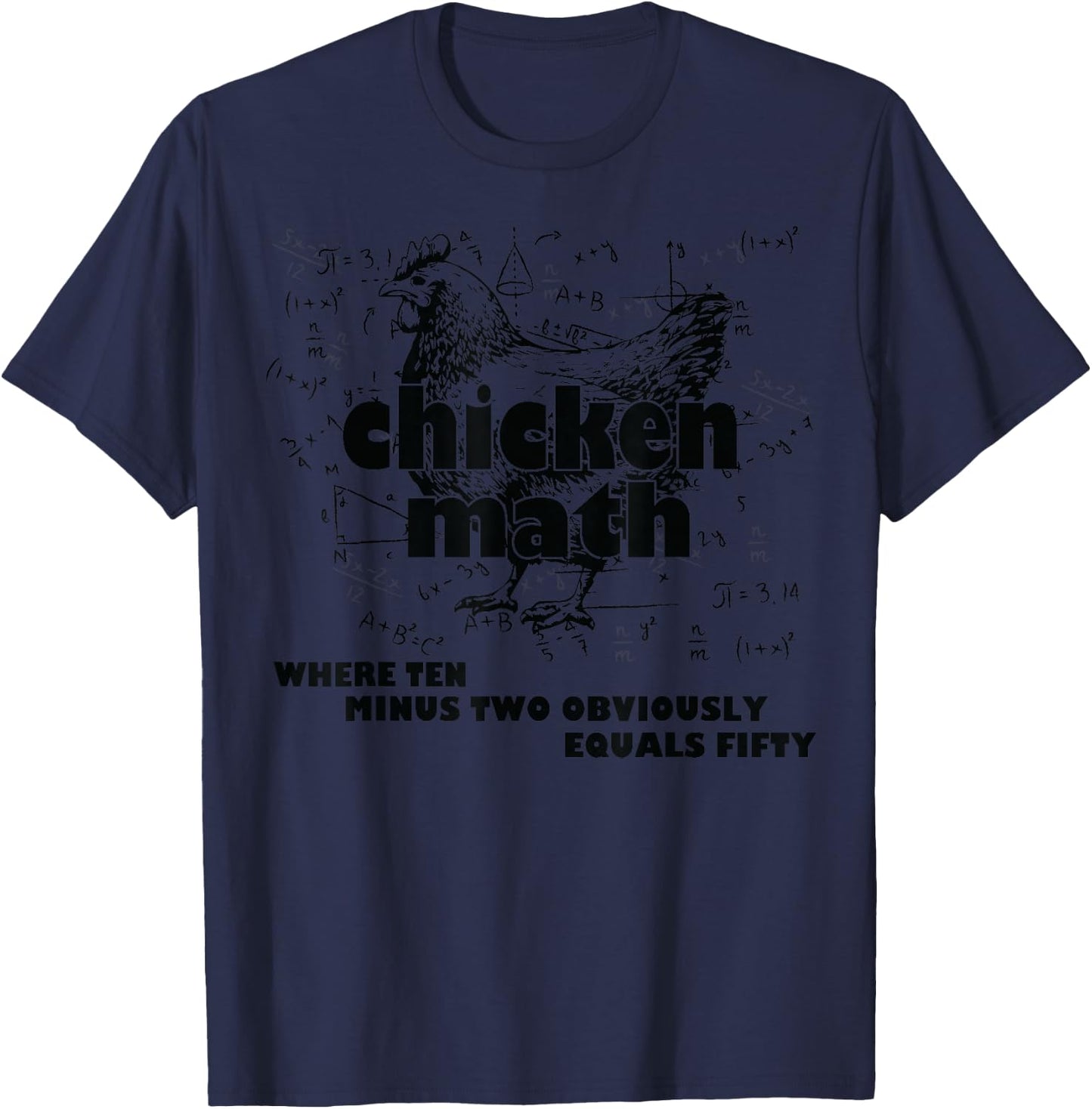 Teacher Chicken Math Mathemachicken Funny Chicken Lovers T-Shirt - T-Shirt | Navy