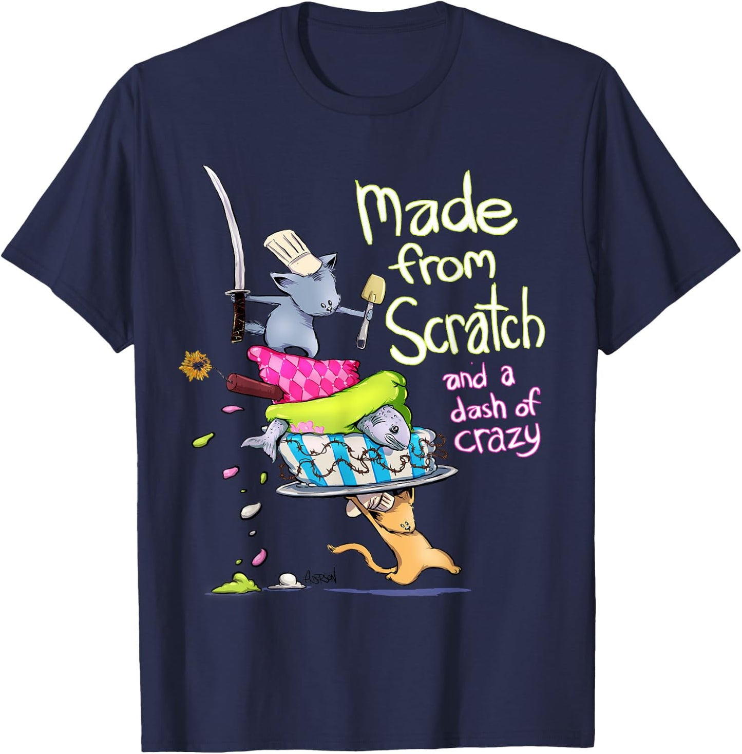 Funny Baking Shirt cute cat mom cooking T-Shirt - T-Shirt | Navy