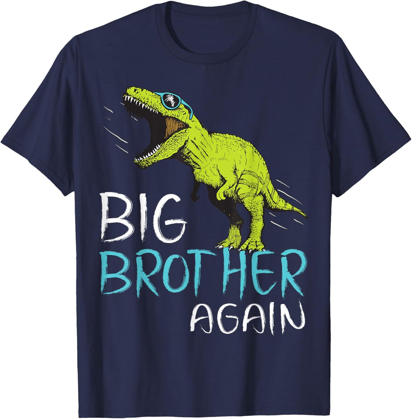 Big Brother Again Dinosaur for Boy and Toddler T-Shirt - T-Shirt | Navy