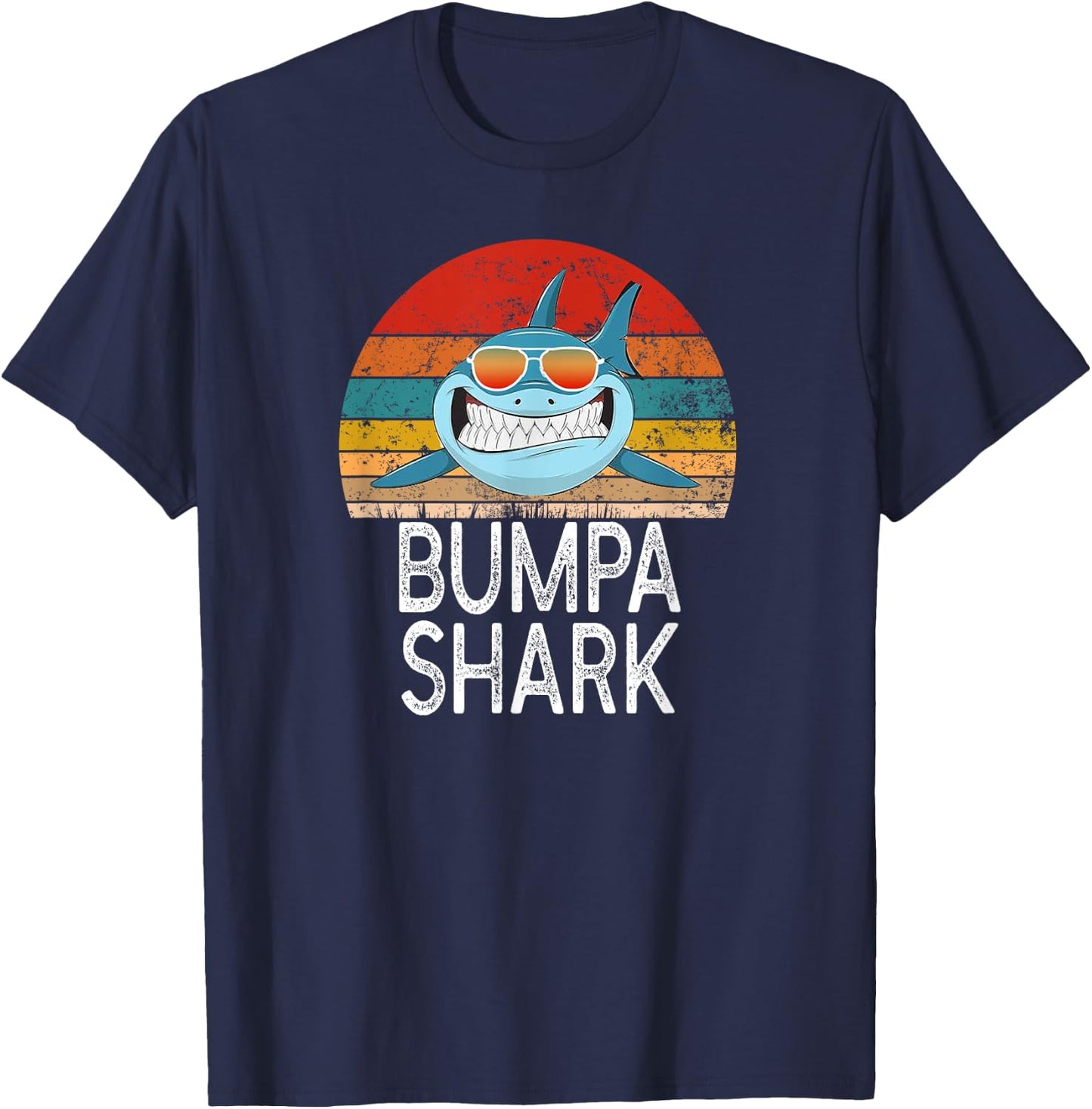 Bumpa Shark Grandpa Funny T-Shirt - T-Shirt | Navy