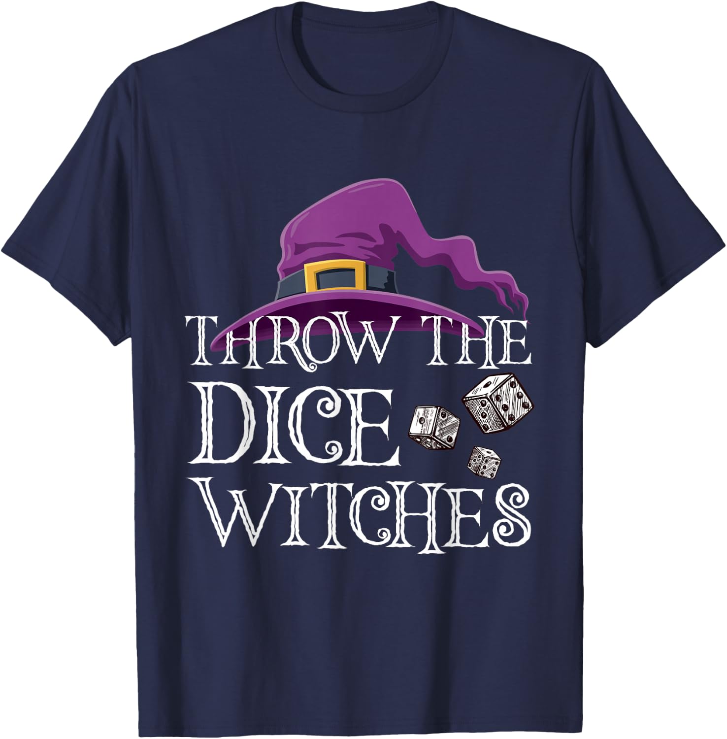 Halloween Throw the Dice Witches Bunco T-Shirt - T-Shirt | Navy