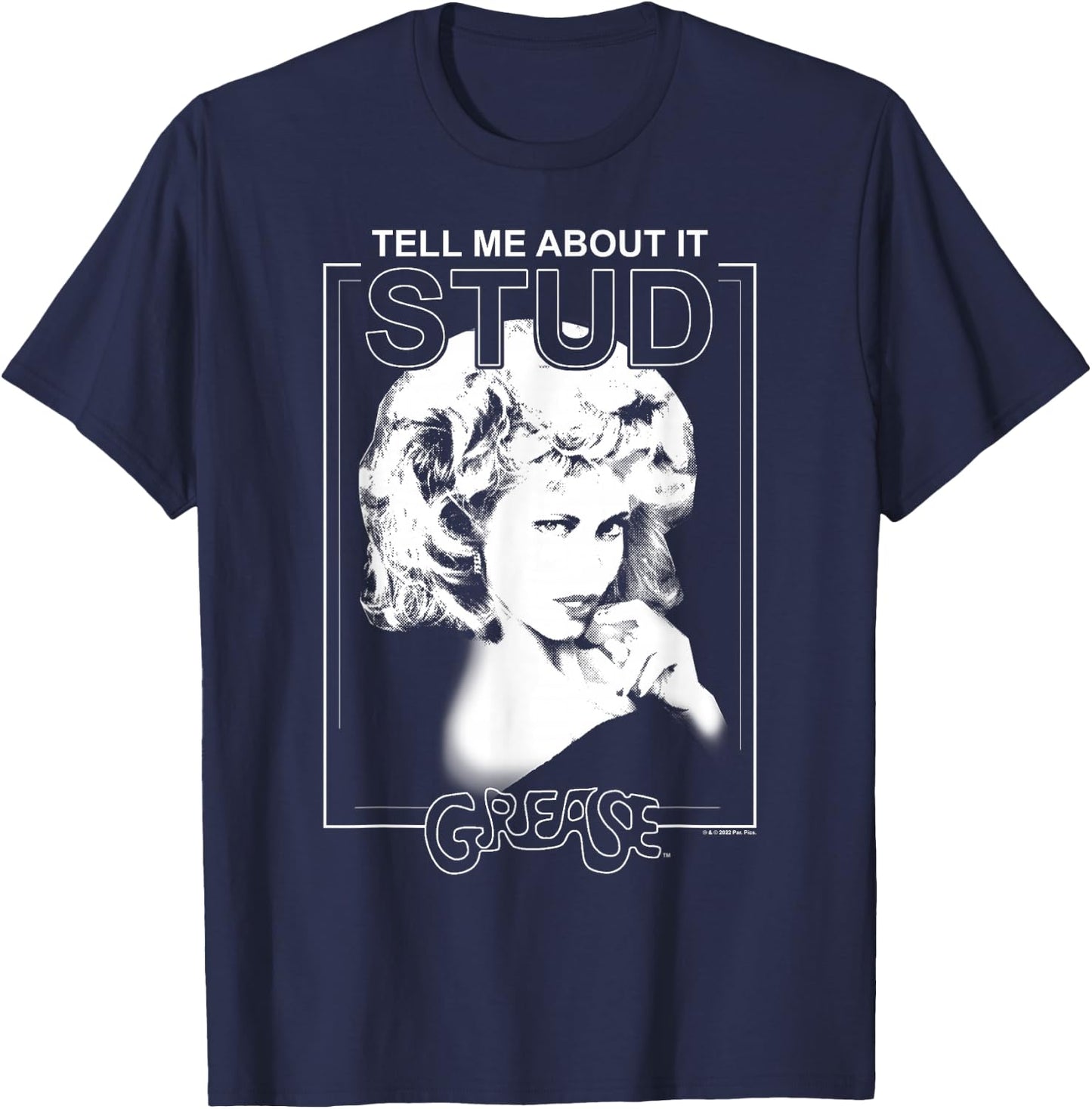 Grease Sandy Valentine's Day Tell Me About It Stud T-Shirt - T-Shirt | Navy