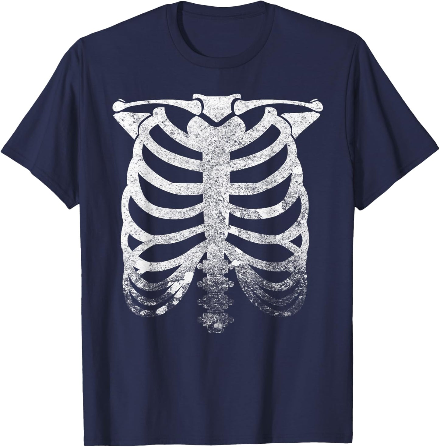 Vintage Ribcage Halloween Skeleton Rib Cage Retro Graphic T-Shirt - T-Shirt | Navy