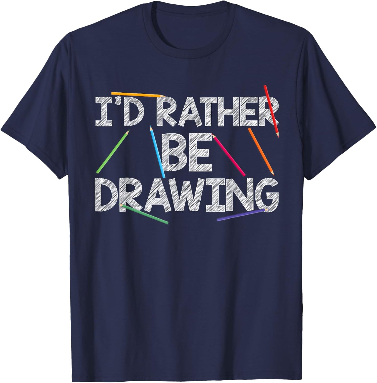 Cool Drawing Art Women Sketch Pencil Artist Lovers T-Shirt - T-Shirt | Navy