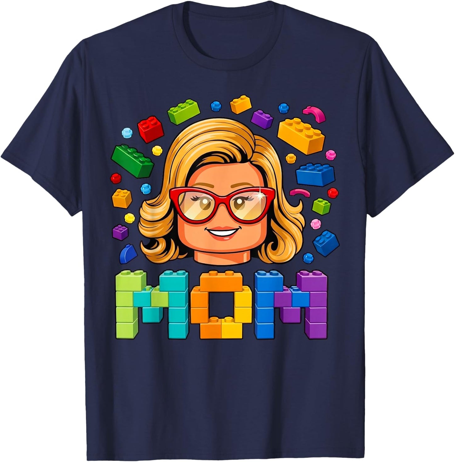 Master Builder Mom Brick Block Building Blocks Mothers Day T-Shirt - T-Shirt | Navy