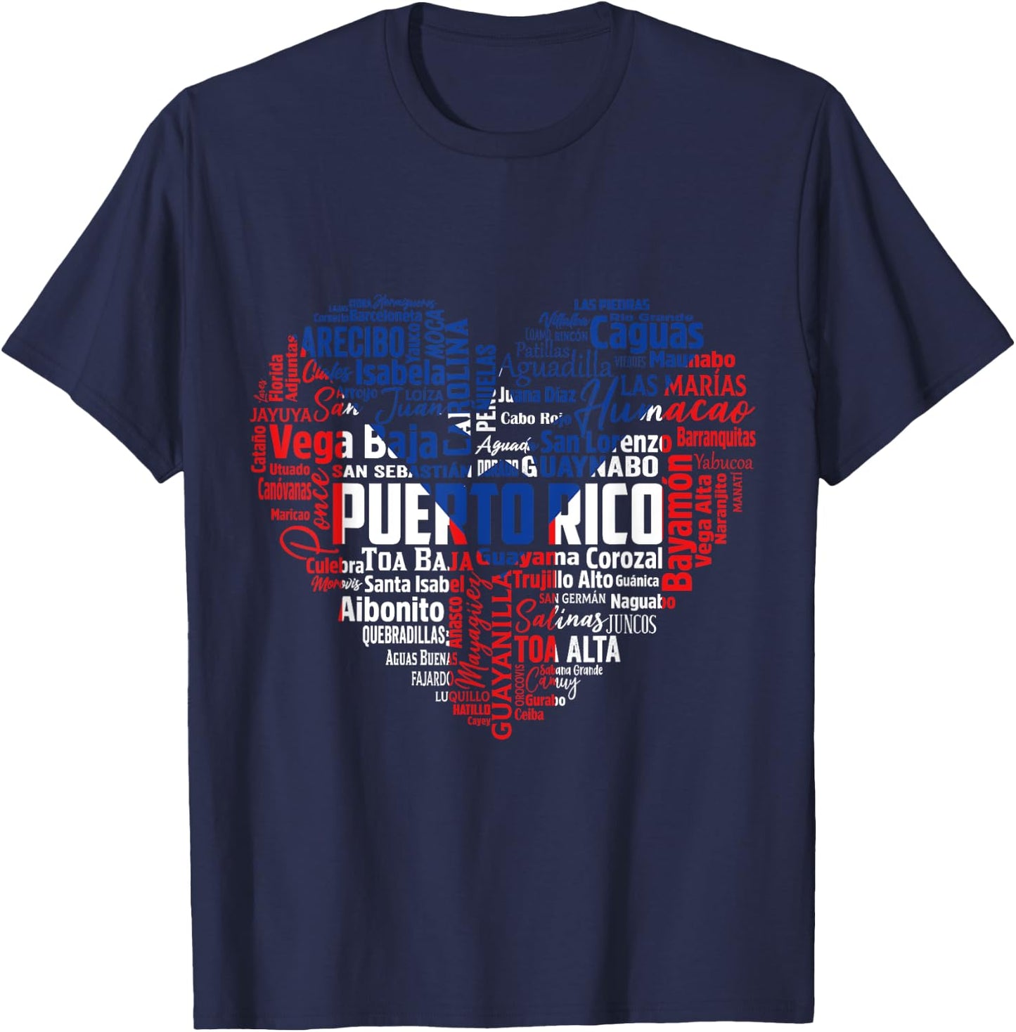 Puerto Rico Cities Flag Puerto Rican roots culture men women T-Shirt - T-Shirt | Navy