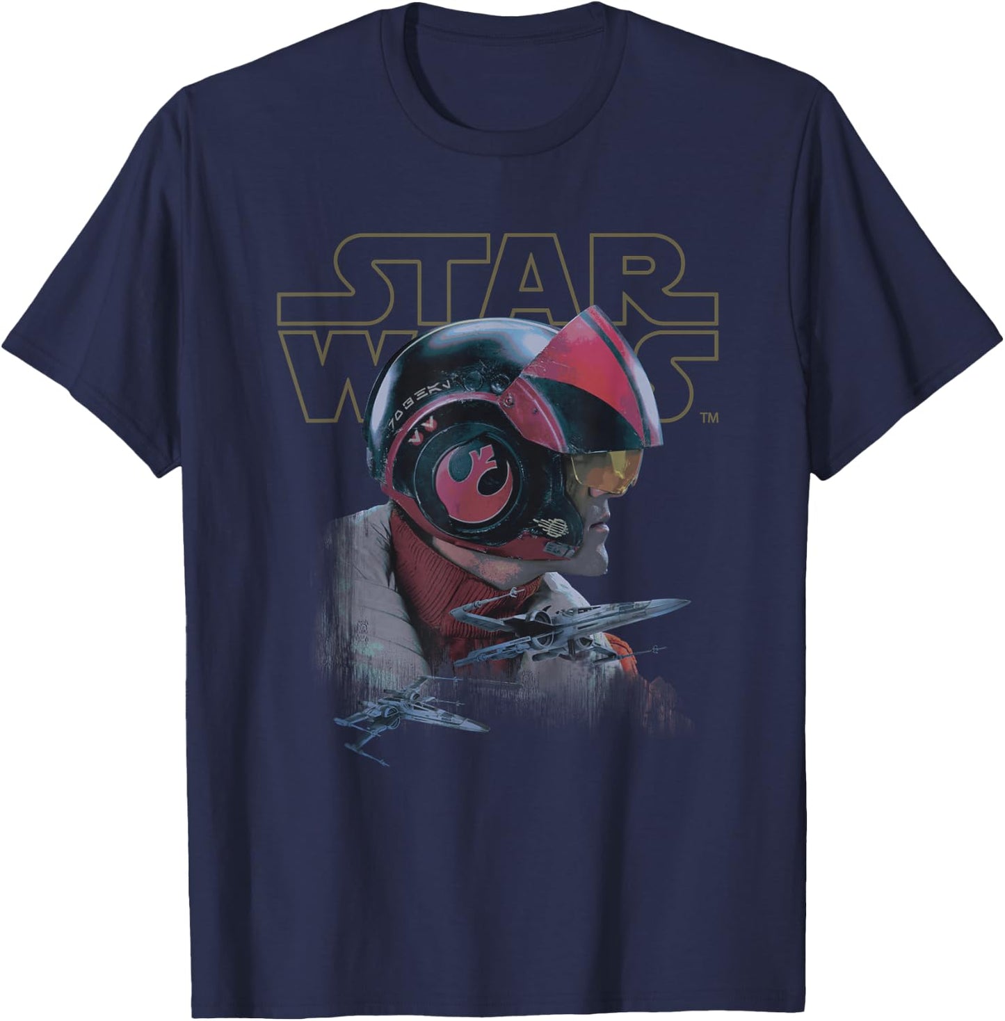 Star Wars The Force Awakens Poe Dameron X-Wing T-Shirt - T-Shirt | Navy