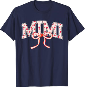 Mimi Strawberry Coquette Bow Matching Family T-Shirt - T-Shirt | Navy