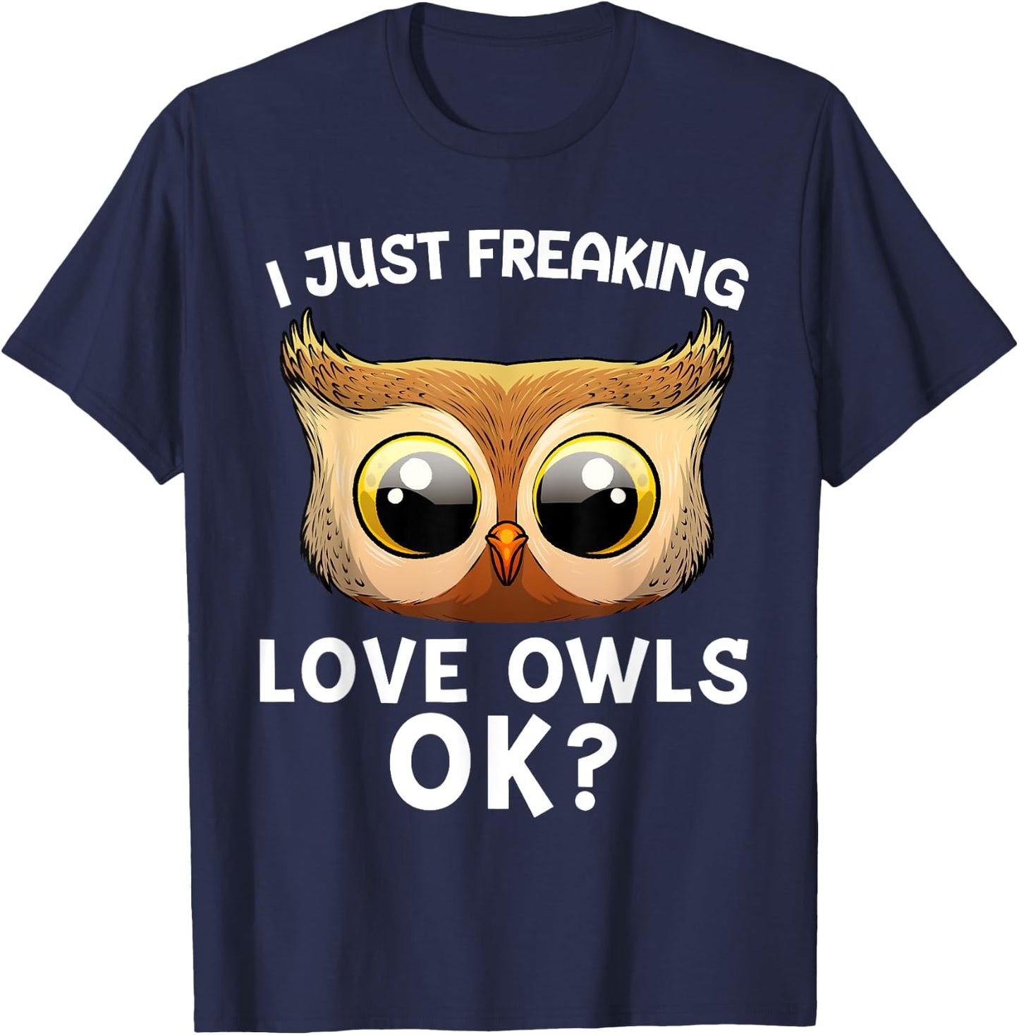Cute Owl Women Horned Snowy Owl Nocturnal Bird Lover T-Shirt - T-Shirt | Navy