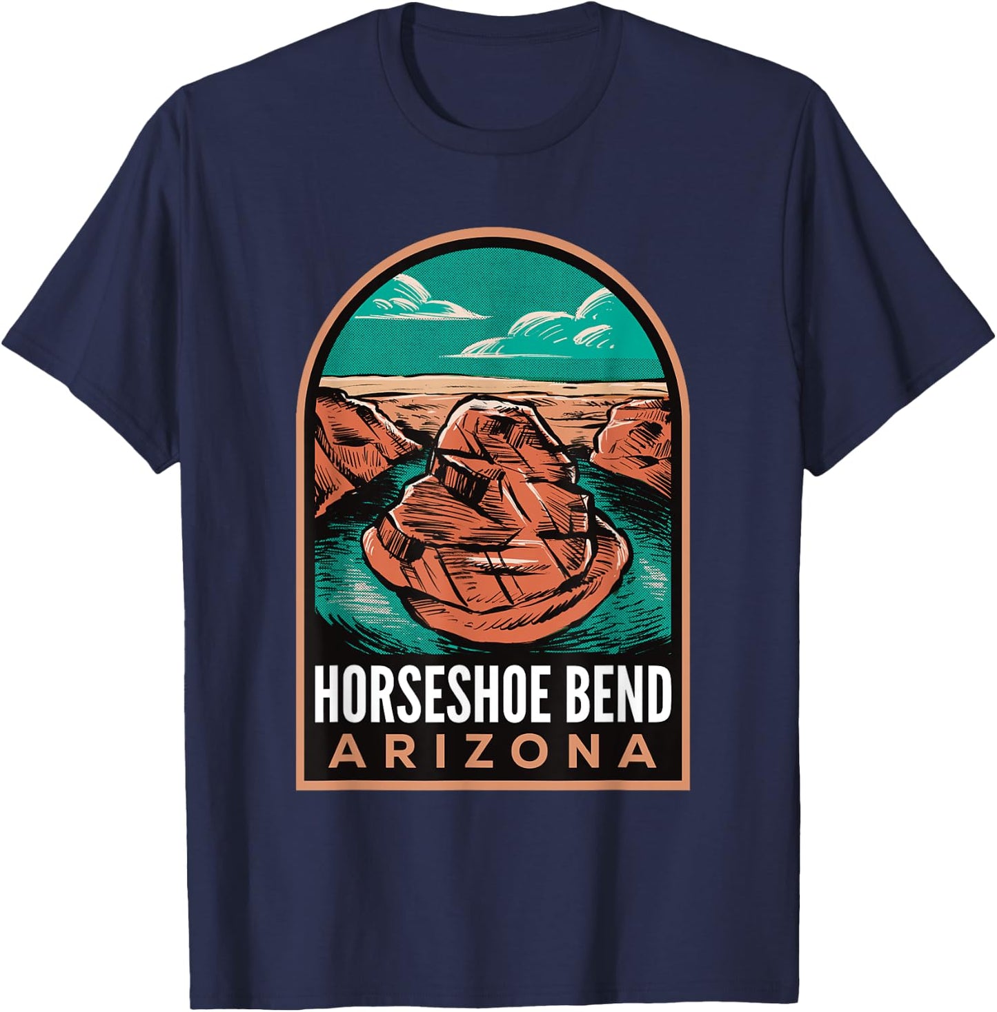 Horseshoe Bend Arizona Vintage T-Shirt - T-Shirt | Navy