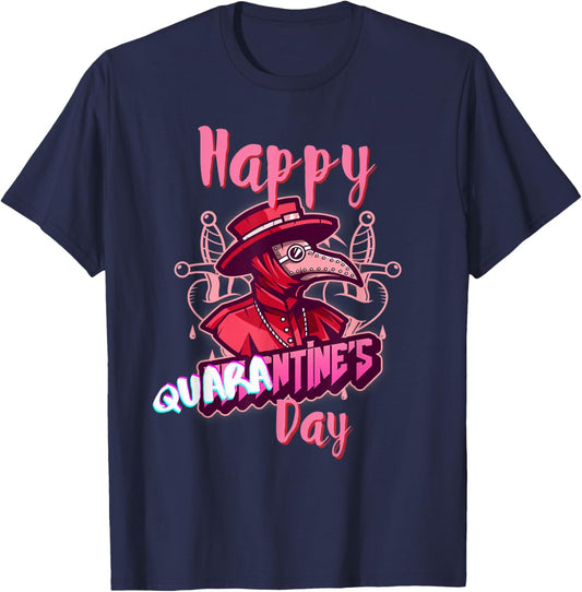 Happy Valentine's Day Quarantine Plague Doctor T-Shirt - T-Shirt | Navy