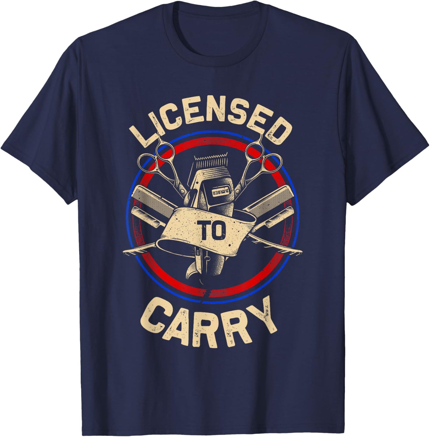 Funny Barber Designs Dad Hairstyling Stylist Tools T-Shirt - T-Shirt | Navy
