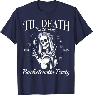 Til Death Do Us Party Retro Halloween Bachelorette Matching T-Shirt - T-Shirt | Navy