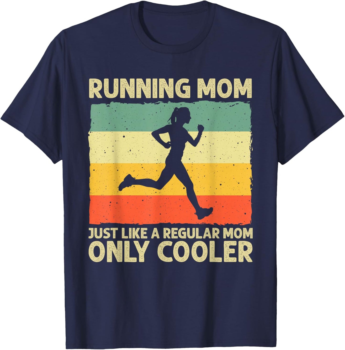 Funny Running Mom Marathoner Runner Coach Racing T-Shirt - T-Shirt | Navy