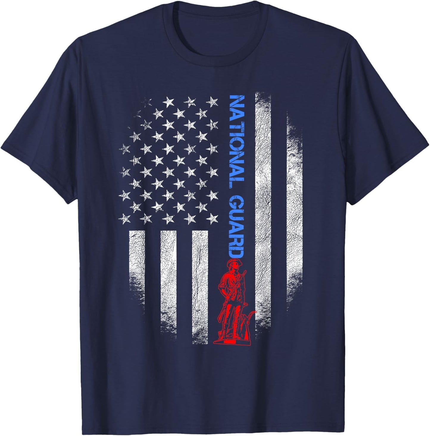 US National Guard US Flag Always Ready Always There Army T-Shirt - T-Shirt | Navy