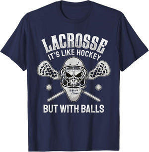 Funny Lacrosse Saying Player Team Trainer Lacrosse Ball T-Shirt - T-Shirt | Navy