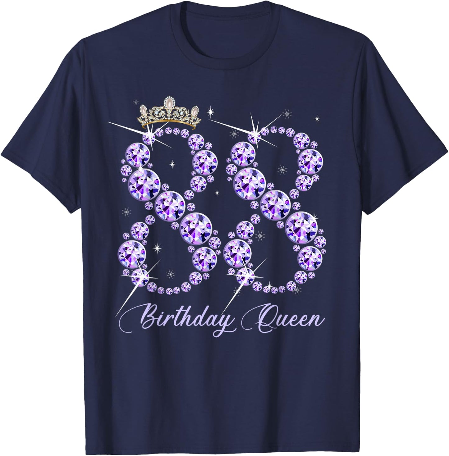 88 Year Old Its My 88th Birthday Queen Diamond Heels Crown T-Shirt - T-Shirt | Navy