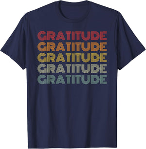 Gratitude Retro Style World Gratitude Day T-Shirt - T-Shirt | Navy