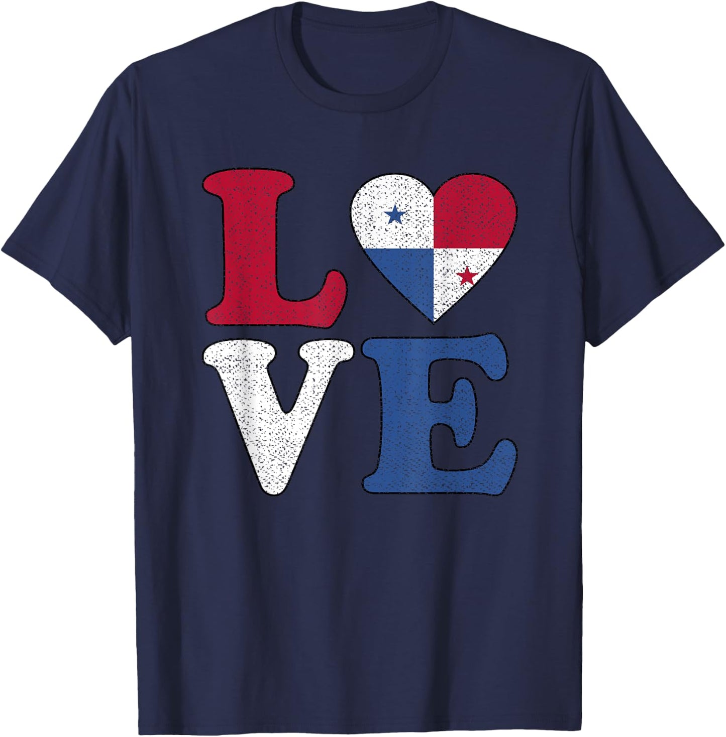 I love Panama Panamanian Pride Flag Vintage T-Shirt - T-Shirt | Navy