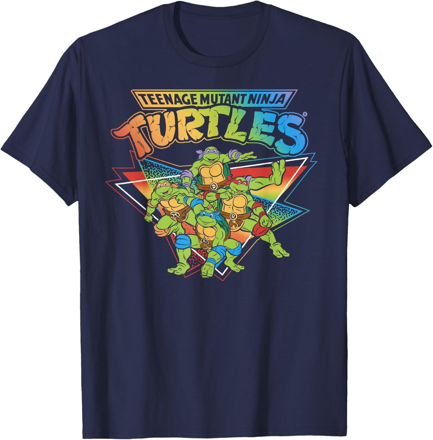 Teenage Mutant Ninja Turtles Pride Rainbow Gradient Small T-Shirt - T-Shirt | Navy
