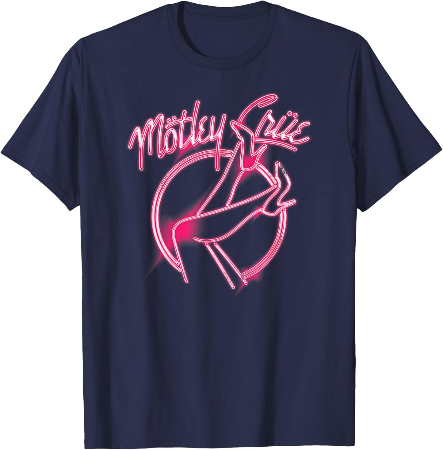 Mötley Crüe – Girls Girls Girls Pink Neon Heels T-Shirt - T-Shirt | Navy