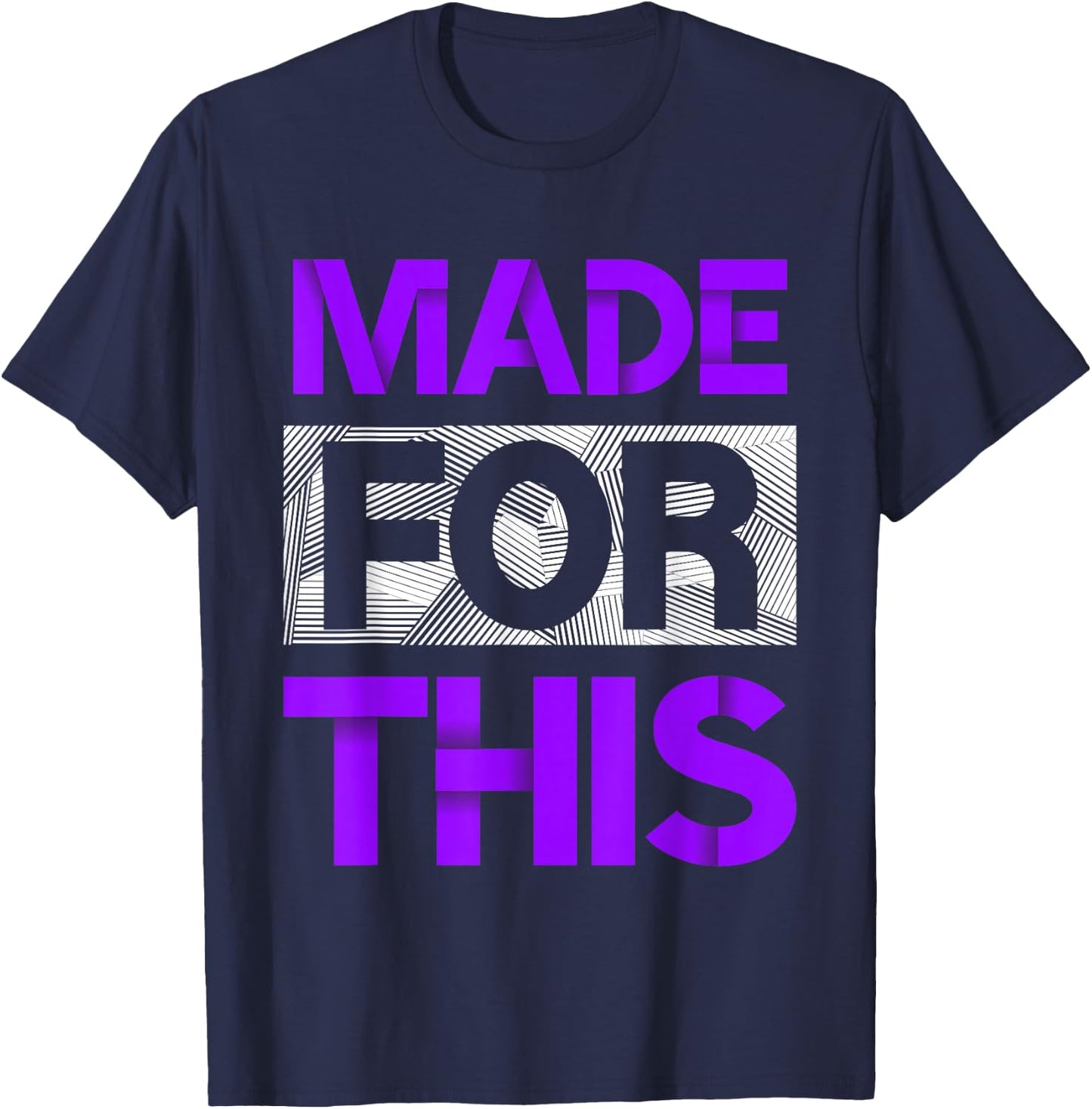 Made for This Purple Color Graphic T-Shirt - T-Shirt | Navy