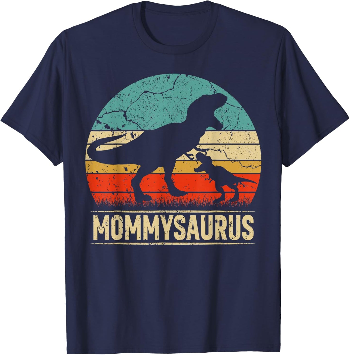 Mommysaurus T Rex Dinosaur Mommy Saurus Family Matching T-Shirt - T-Shirt | Navy