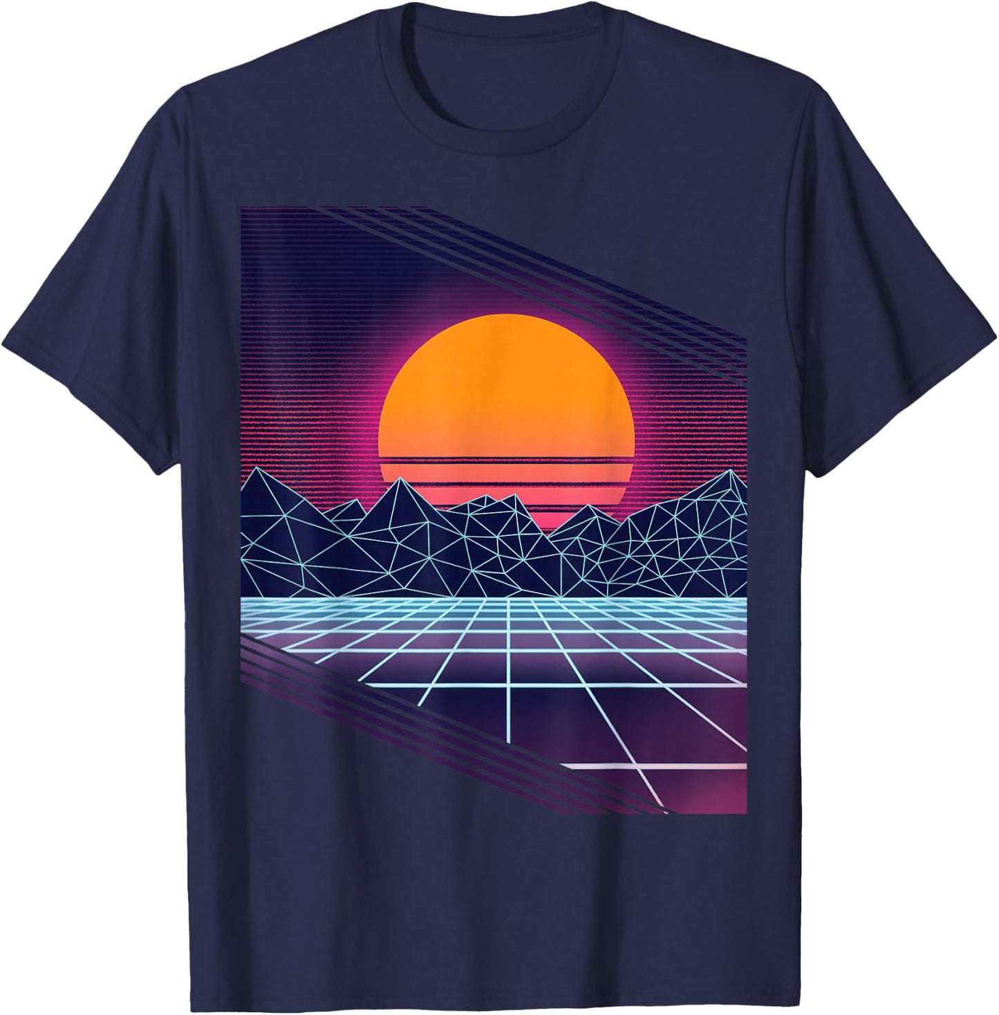 Retro 80s Vaporwave Outrun style T-Shirt - T-Shirt | Navy