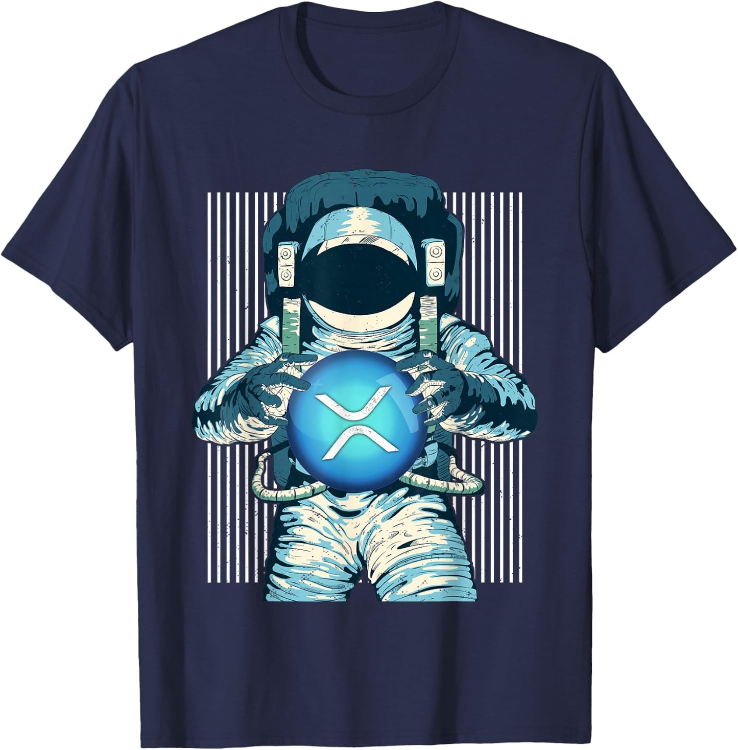 XRP Crypto Gift Cryptocurrency Blockchain Community T-Shirt - T-Shirt | Navy