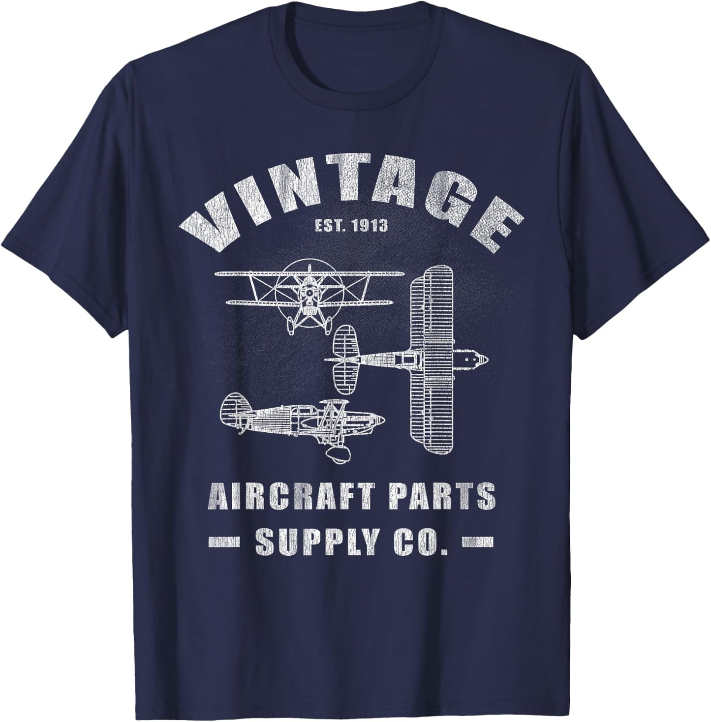 Airplane Aircraft Mechanic Biplane Bush Plane T-Shirt - T-Shirt | Navy