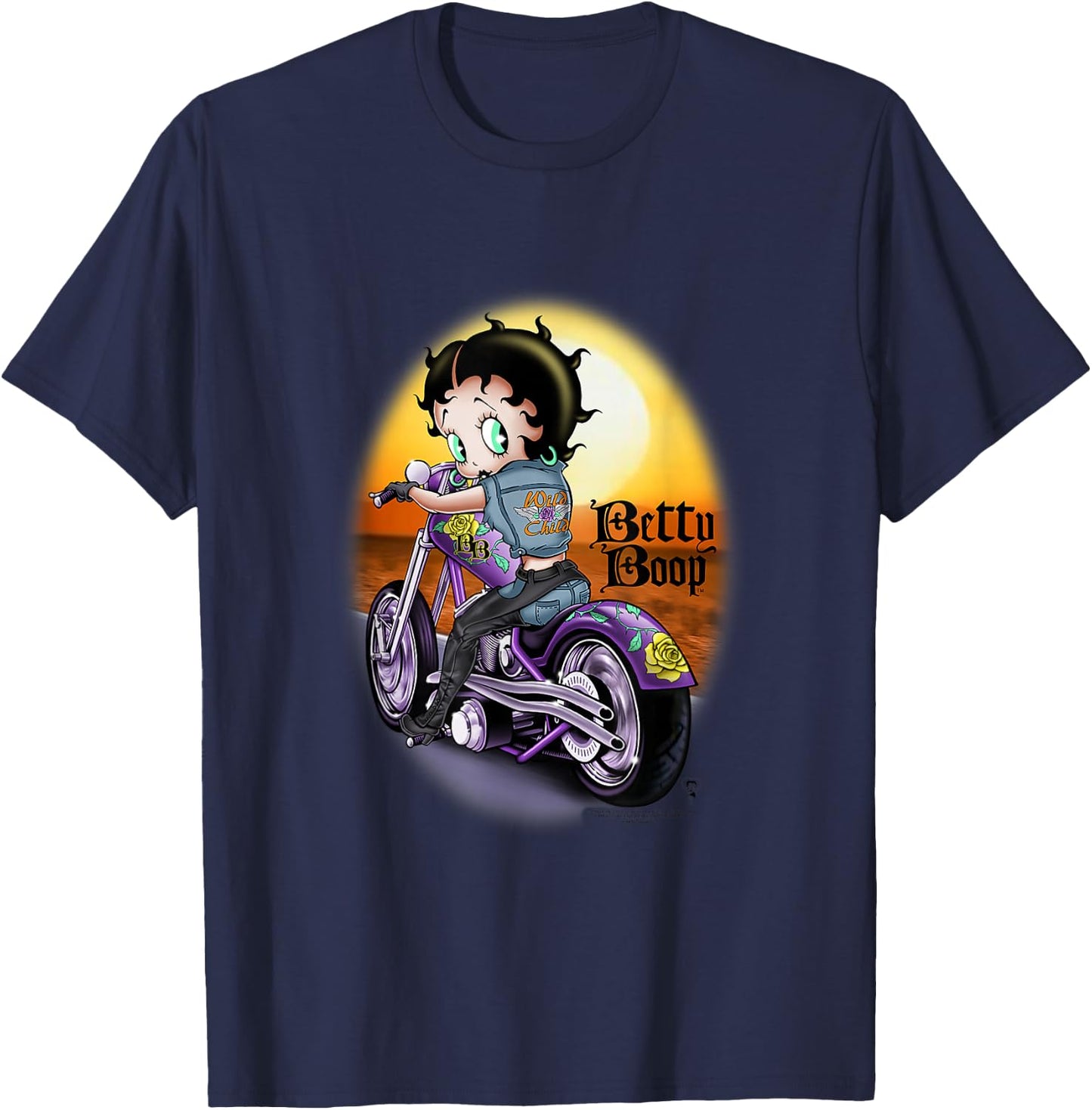 Betty Boop Wild Biker T-Shirt - T-Shirt | Navy