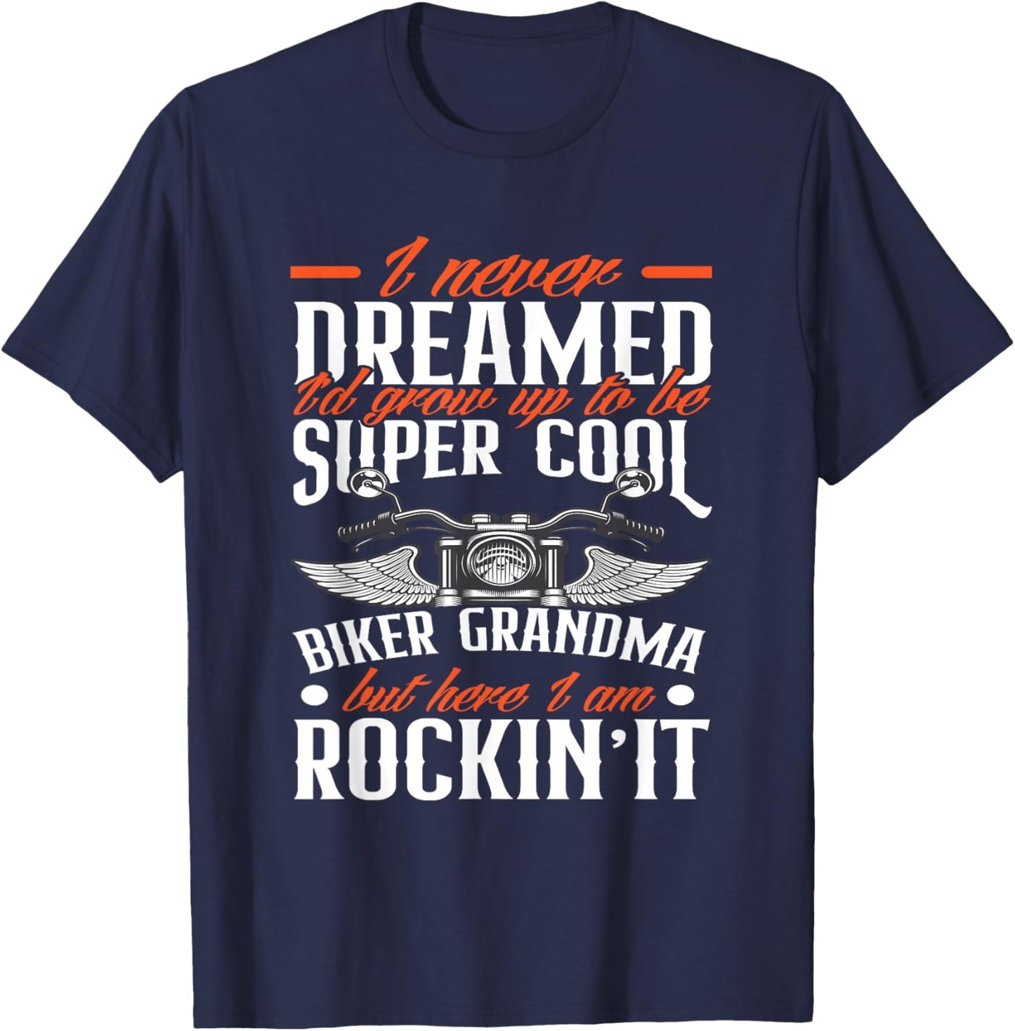 Motorcycle Grandma Biker Grandmother Funny Motorcycle T-Shirt - T-Shirt | Navy