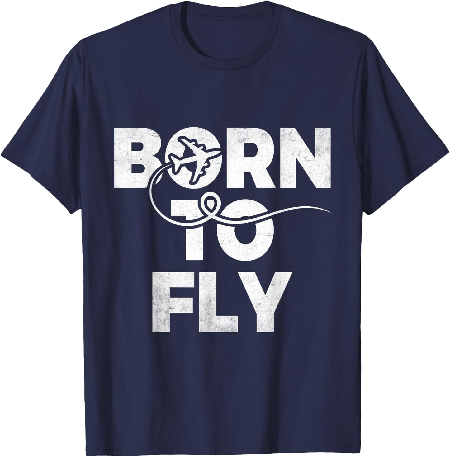 Born To Fly Forced To Work Aircraft Flying Airplane Pilot T-Shirt - T-Shirt | Navy