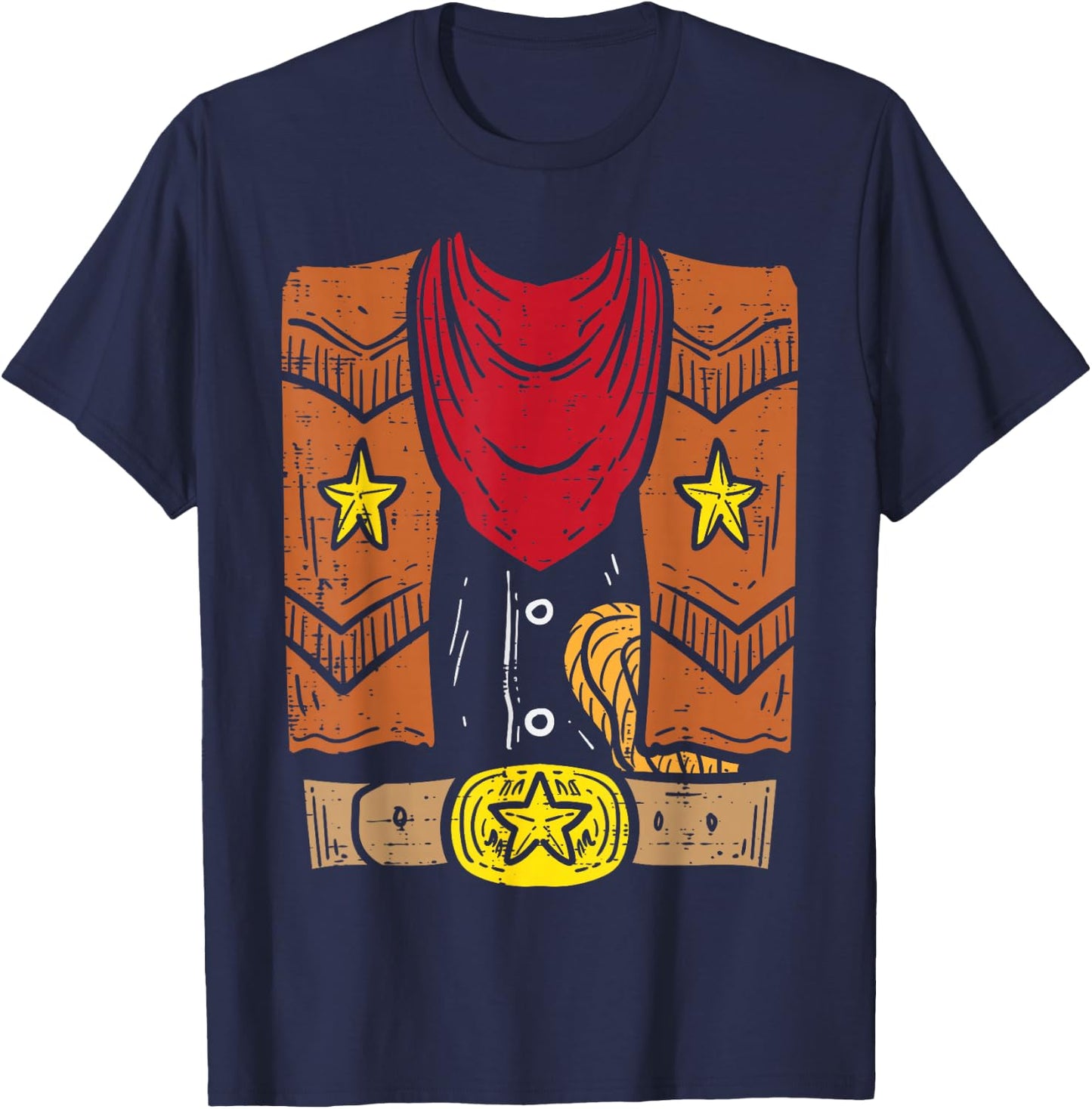 Cowboy Costume Cool Rodeo Country Halloween Men Boys Kids T-Shirt - T-Shirt | Navy