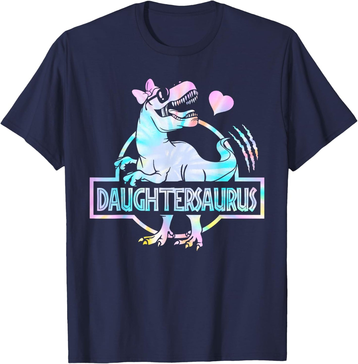 Daughtersaurus T Rex Dinosaur Daughter Saurus Family T-Shirt - T-Shirt | Navy