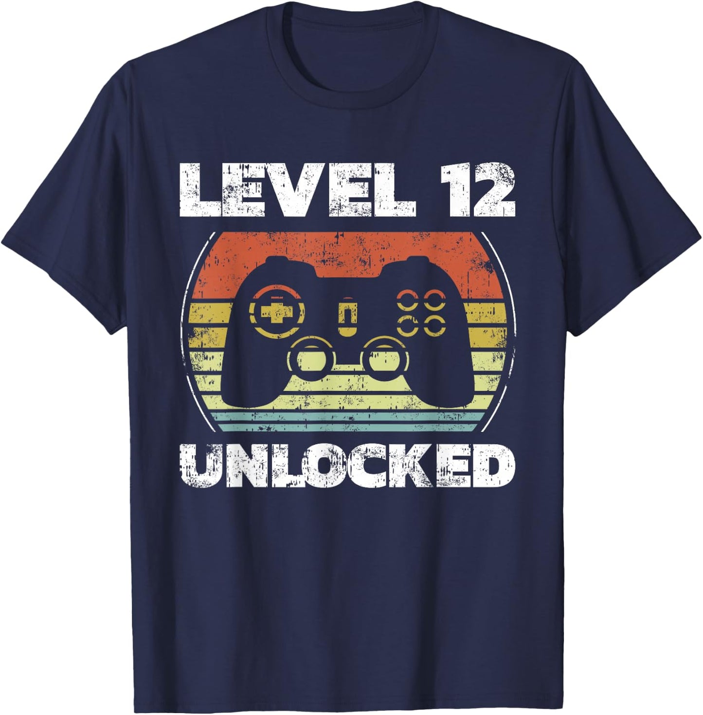 Level 12 Unlocked Funny Video Gamer 12th Birthday T-Shirt - T-Shirt | Navy
