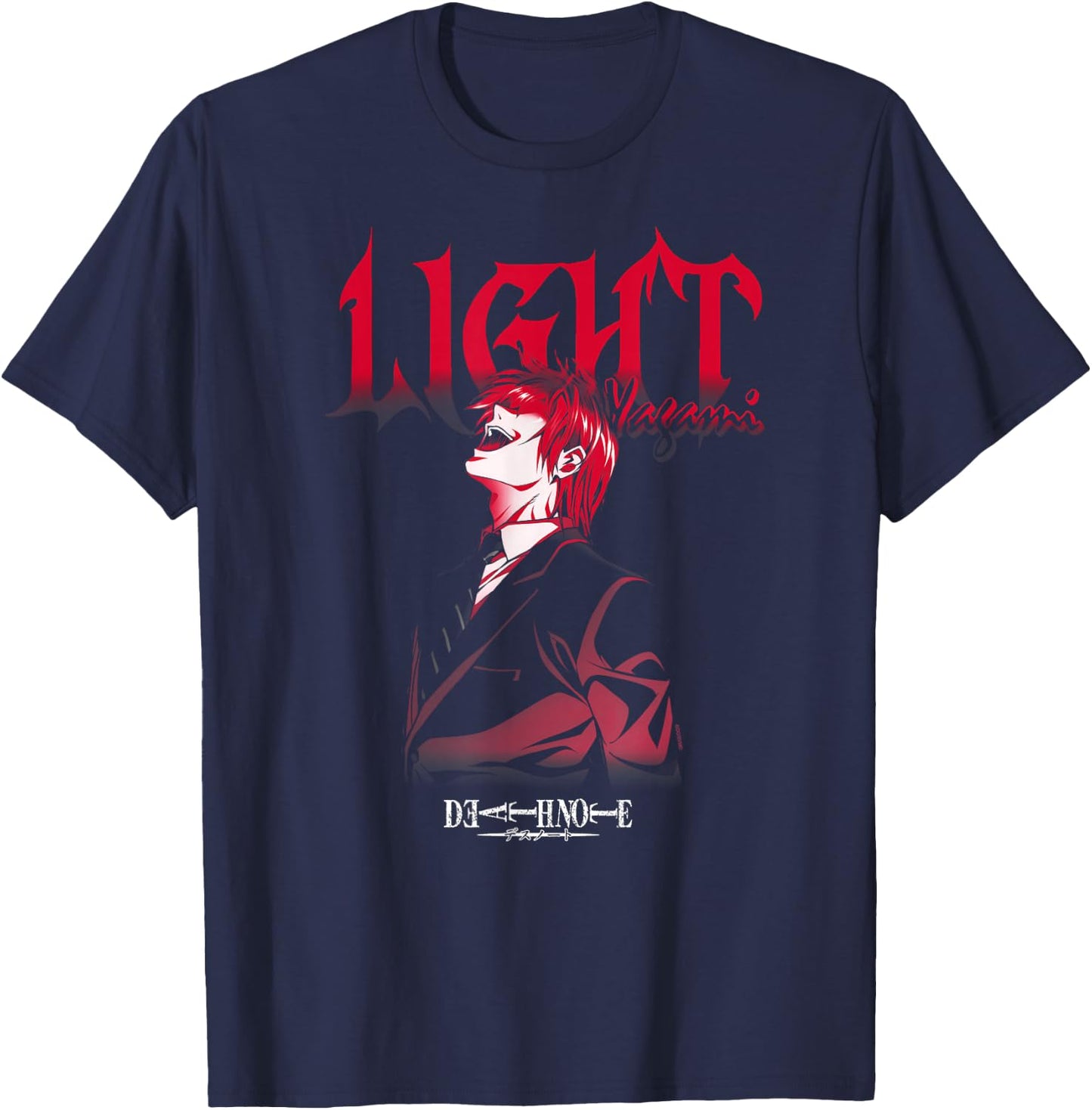 Death Note Light Yagami Laughing Anime T-Shirt - T-Shirt | Navy