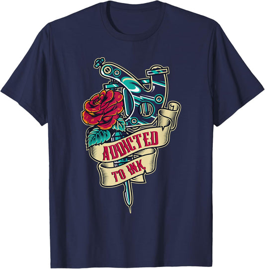 Addicted to ink Ink master, Artist, Machine, Needle Tattoo T-Shirt - T-Shirt | Navy