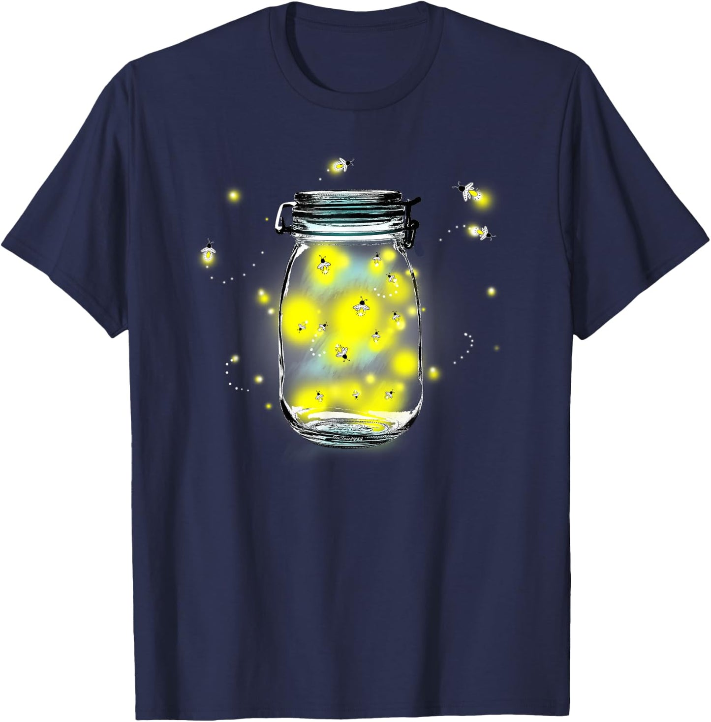 Mason Jar Fireflies T-Shirt - T-Shirt | Navy