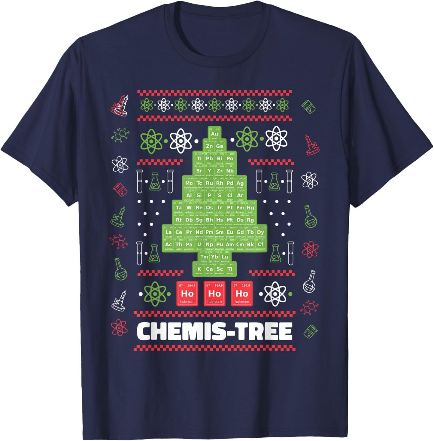 Chemistree Funny Science Christmas Tree Chemistry Chemistry T-Shirt - T-Shirt | Navy